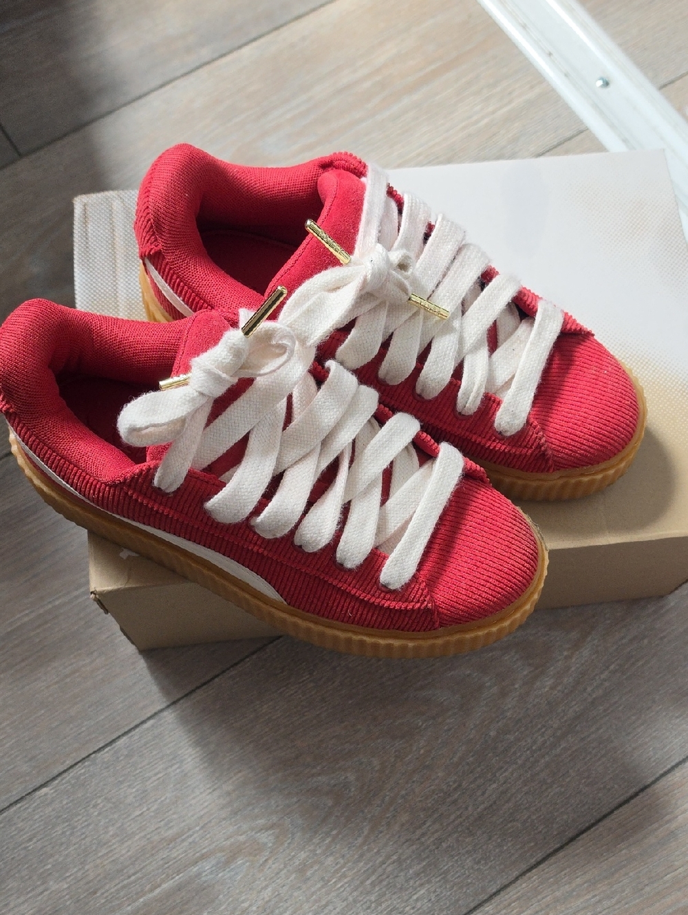 Puma FENTY Red Low-Top Sneakers with Gum Sole